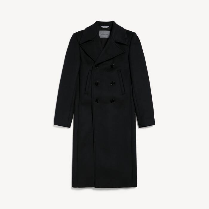 Manteau Long Double Face pour Homme en Noir - Homme | Balenciaga Belgique FR - Image 2