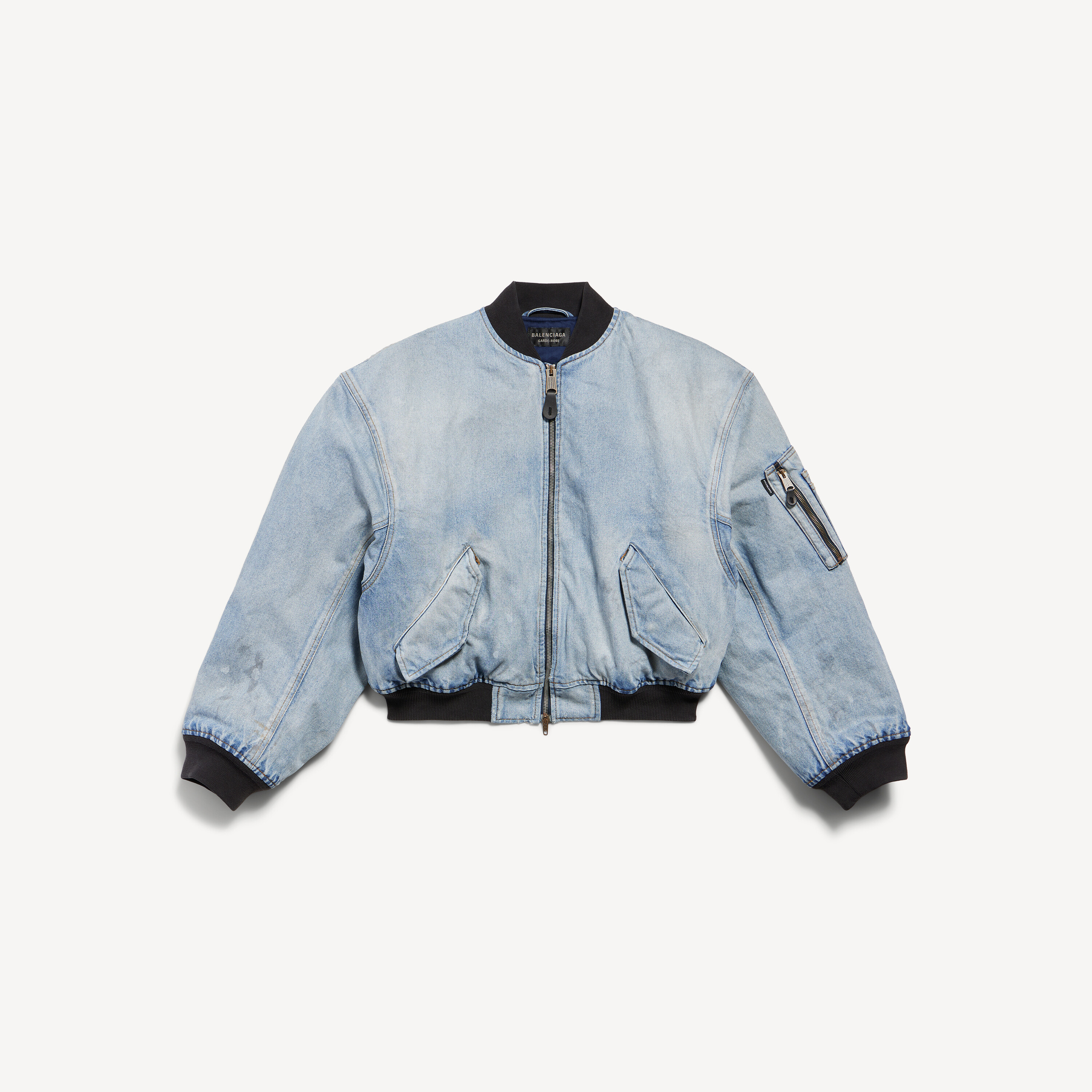 Women's Standard Bomber Jacket in Dirty Light Blue