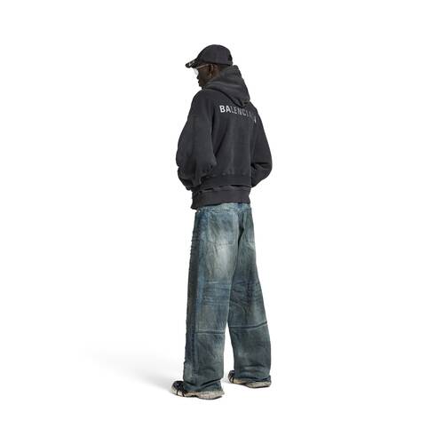 hoodie zippé à effet superposé