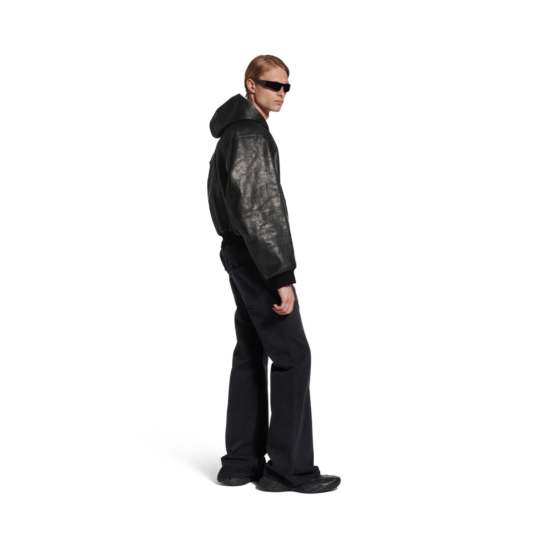 Lined Zip-up Hoodie Large Fit in Black | Balenciaga US