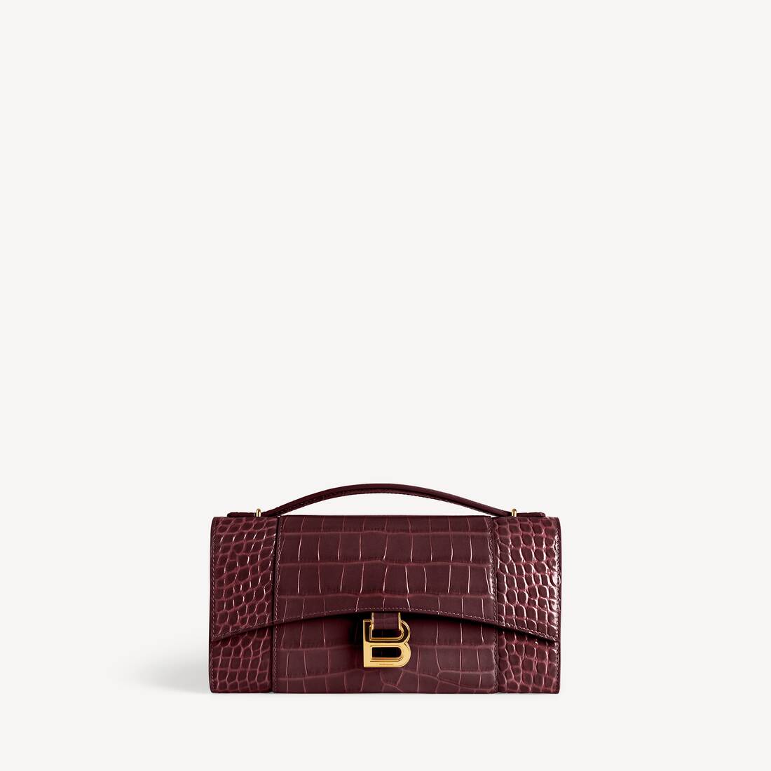 Women's Hourglass Pochette With Chain in Dark Burgundy | Balenciaga Lithuania EN - Image 4