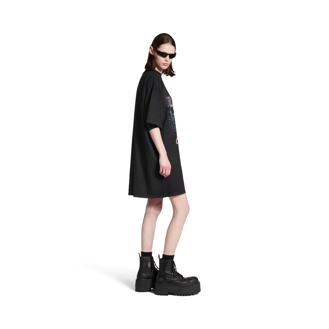 【 BALENCIAGA 】 City Of Angels Tシャツ ドレス T-shirt Dress Women's City Of Angels T-shirt Dress in Black Faded