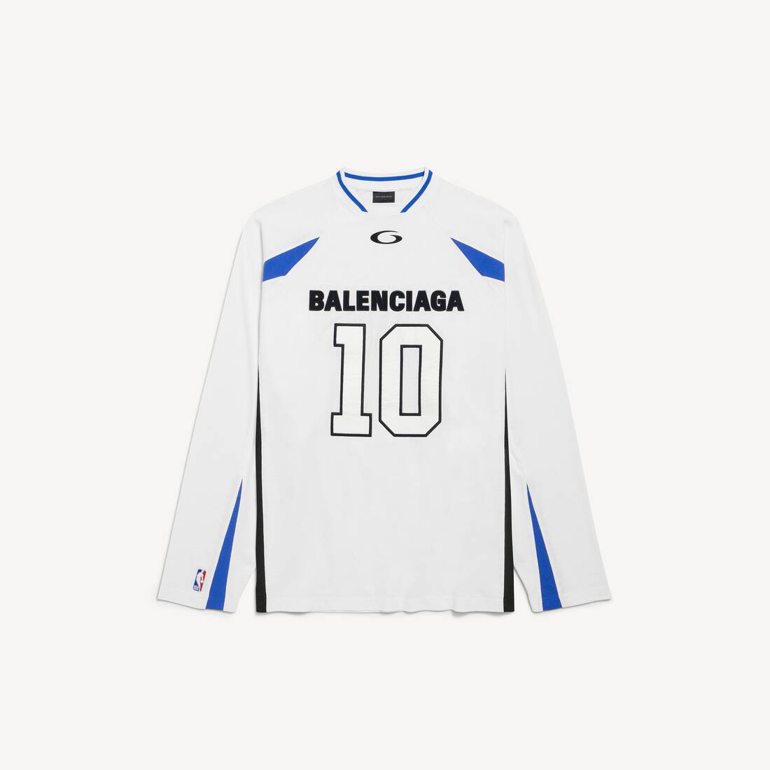 BALENCIAGA | NBA COLLABORATION OVERSIZED LONG SLEEVE T-SHIRT – White/Multicolor