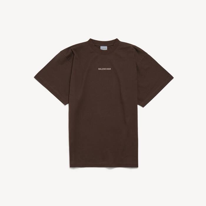 モカ の メンズ Balenciaga Back ミディアムフィット Tシャツ - メンズ | Balenciaga 日本 JA - Image 1