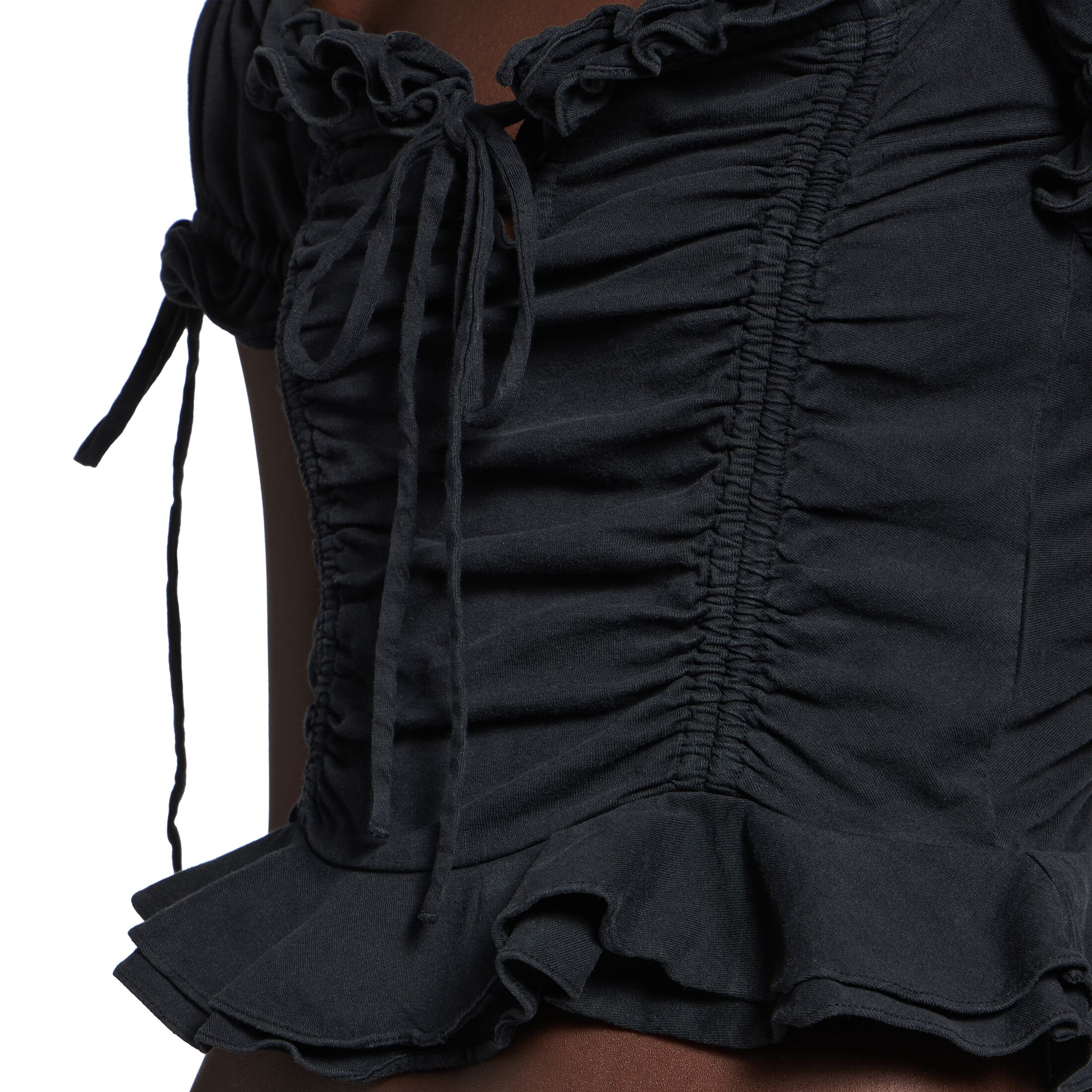 gathered cropped top