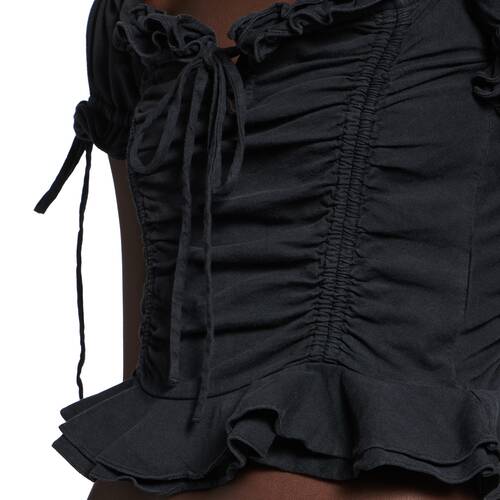 gathered cropped top