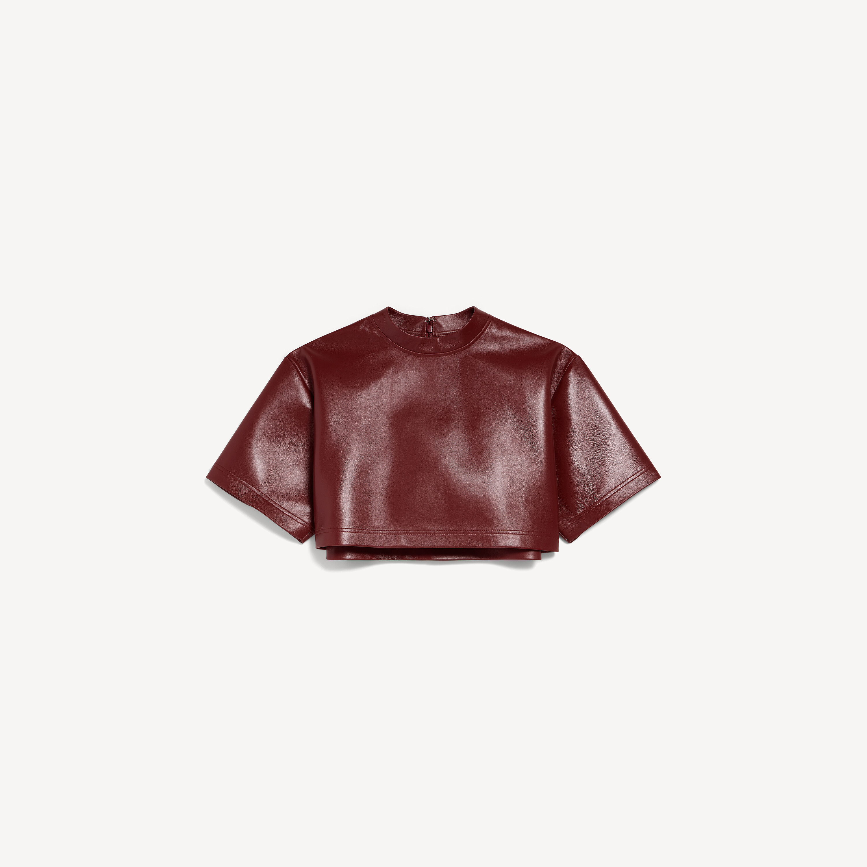 Women's Cropped T-shirt in Burgundy