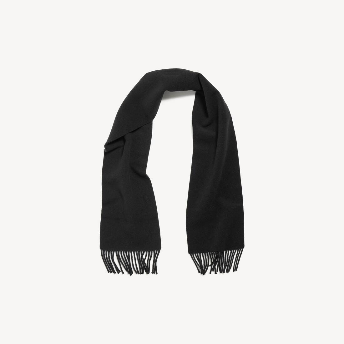 Men's Fringe Scarf in Black | Balenciaga Denmark EN - Image 2