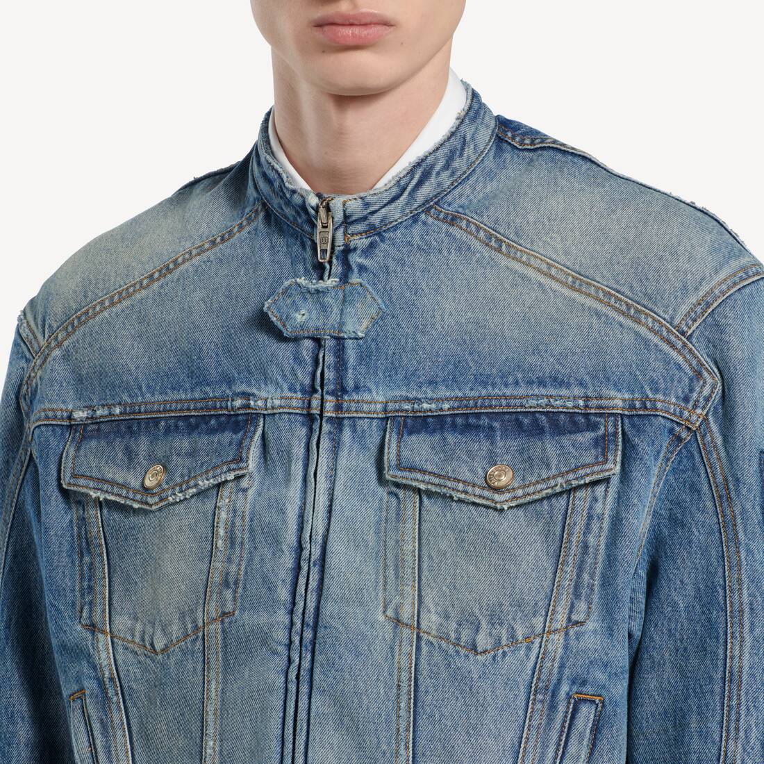 ダークブルー の メンズ Squeeze デニム モーターサイクルジャケット | Balenciaga 日本 JA - Image 6