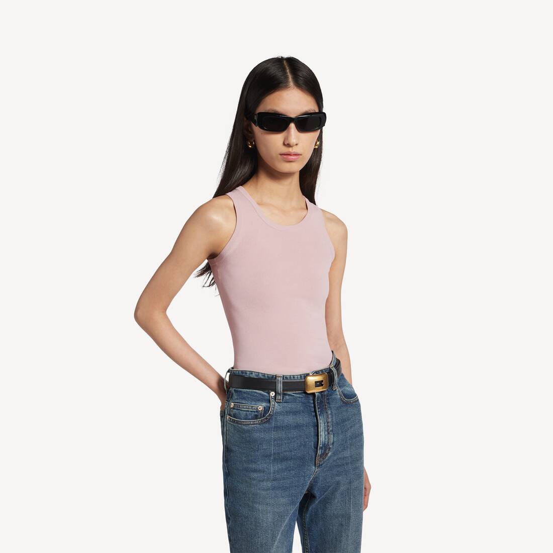 Women's Tank Top in Dusty Pink | Balenciaga Hong Kong SAR EN - Image 5