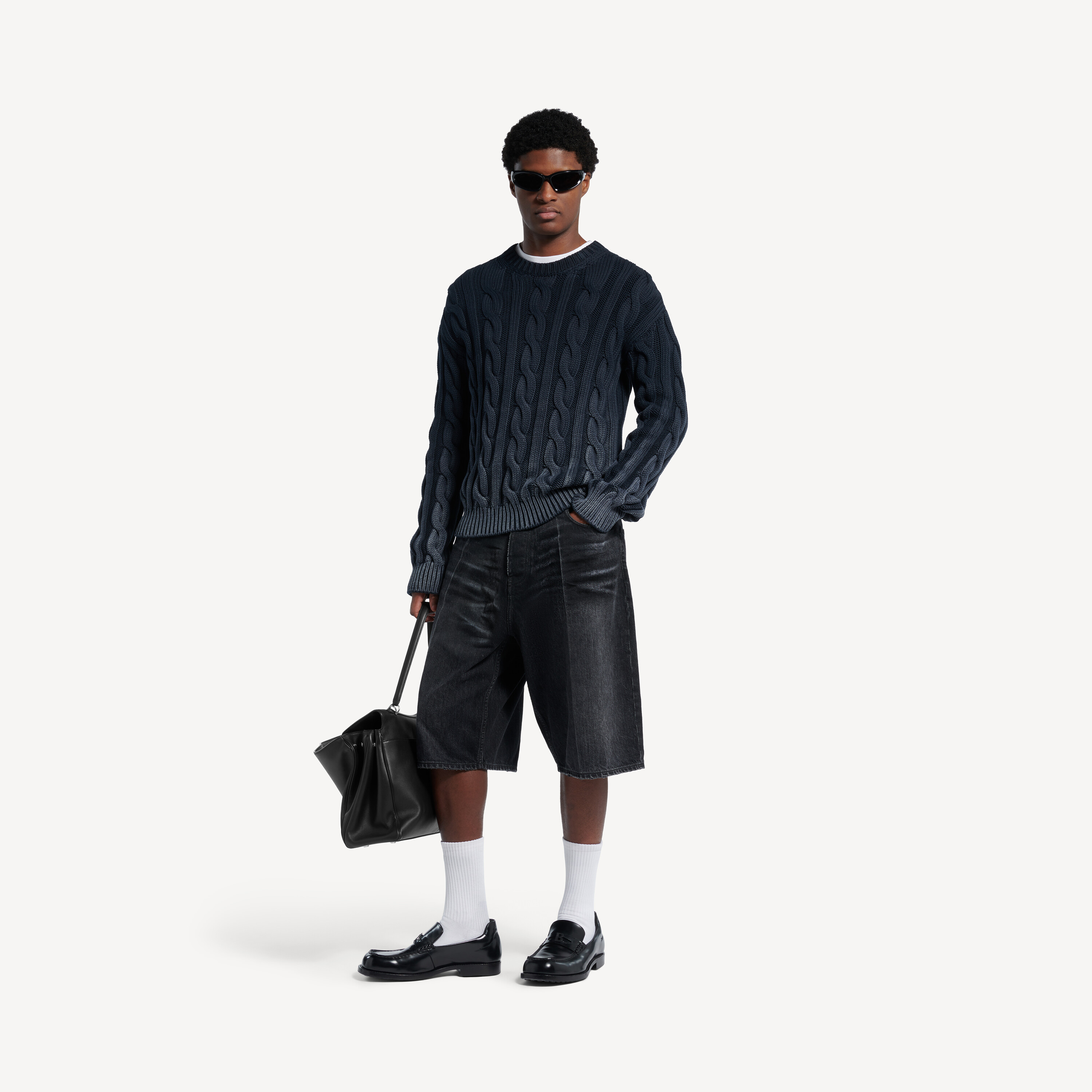 Balenciaga denim stay press shorts