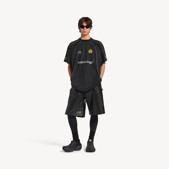 Men's Soccer Oversized T-shirt in Black - Men | Balenciaga United States EN - Image 3