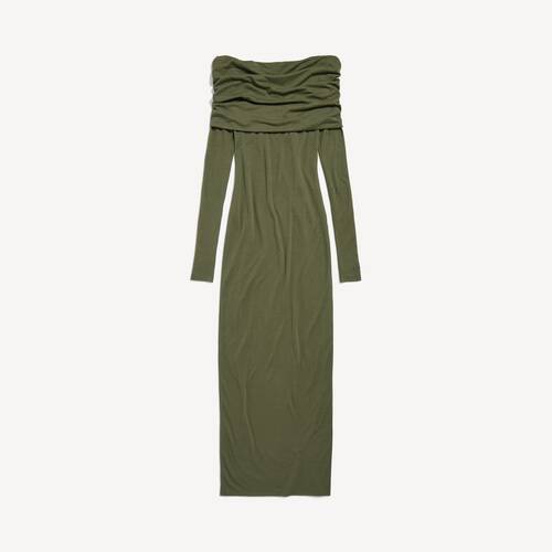 long sleeve off-shoulder dress