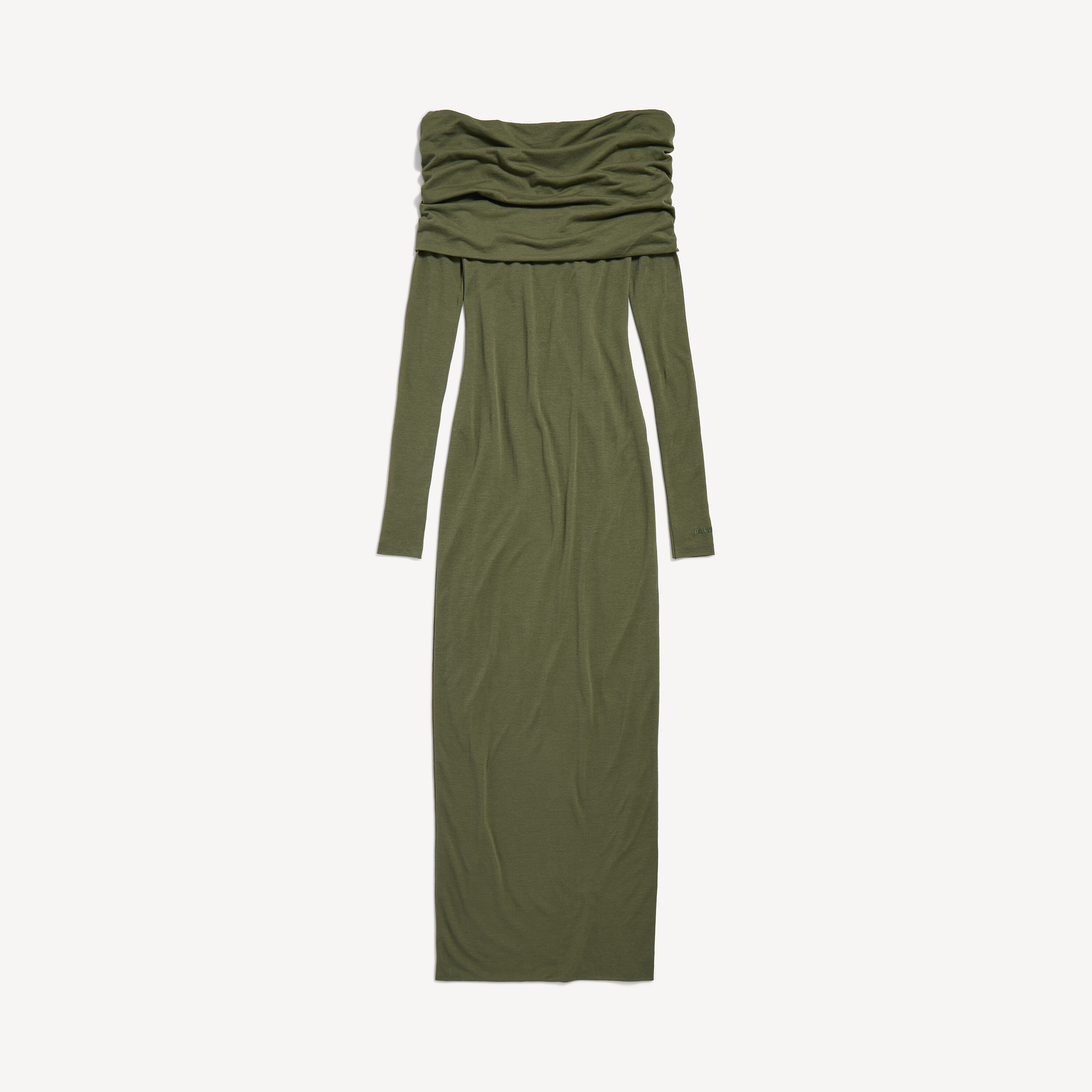 Balenciaga Long Sleeve Off-Shoulder Dress - Green - Women Balenciaga Long Sleeve Off-Shoulder Dress - Green - Women