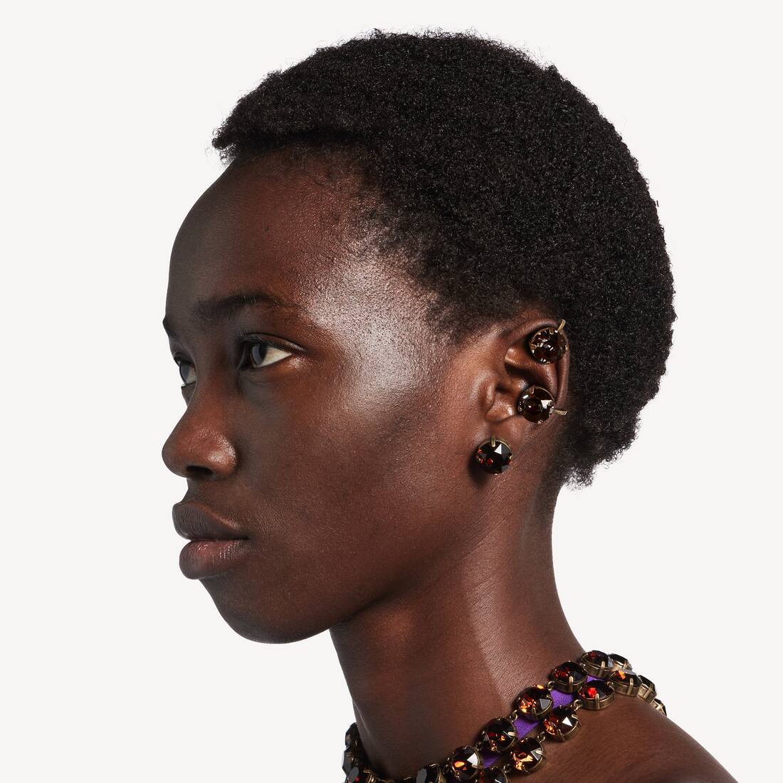 Women's Gala Earrings Set in Dark Gold/smoke | Balenciaga Poland EN - Image 4