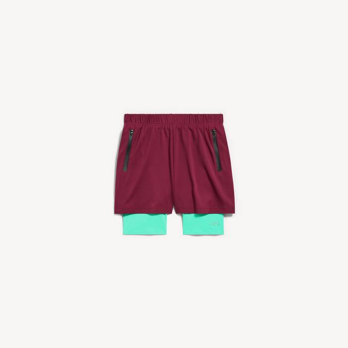 Men's Techwear Shorts in Burgundy/aqua - Men | Balenciaga Netherlands EN - Image 2