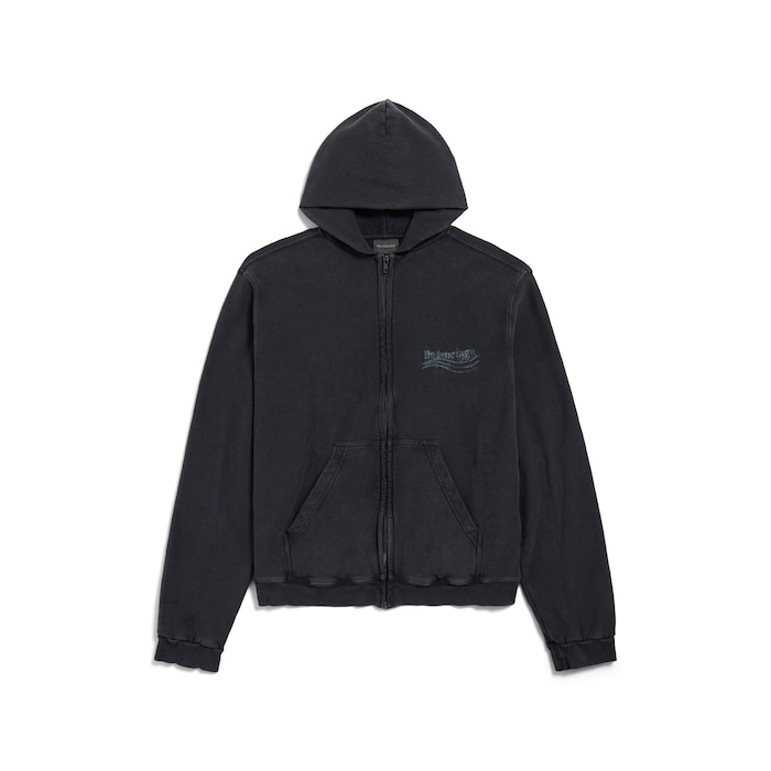 washed crayon political hoodie常规版型拉链连帽卫衣
