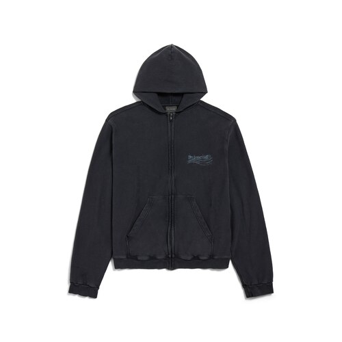 washed crayon political zip-up hoodie regular fit