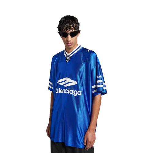 t-shirt con scollo a v 3b football oversize