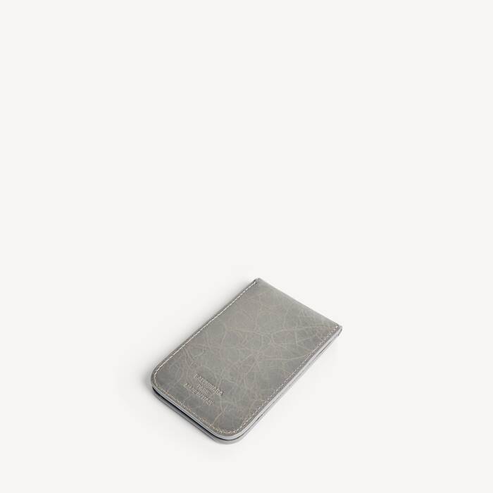 Porte-cartes Magn&eacute;tique Pour T&eacute;l&eacute;phone Avec Support Shopper pour Homme en Gris Balenciaga - Homme | Balenciaga France FR - Image 2