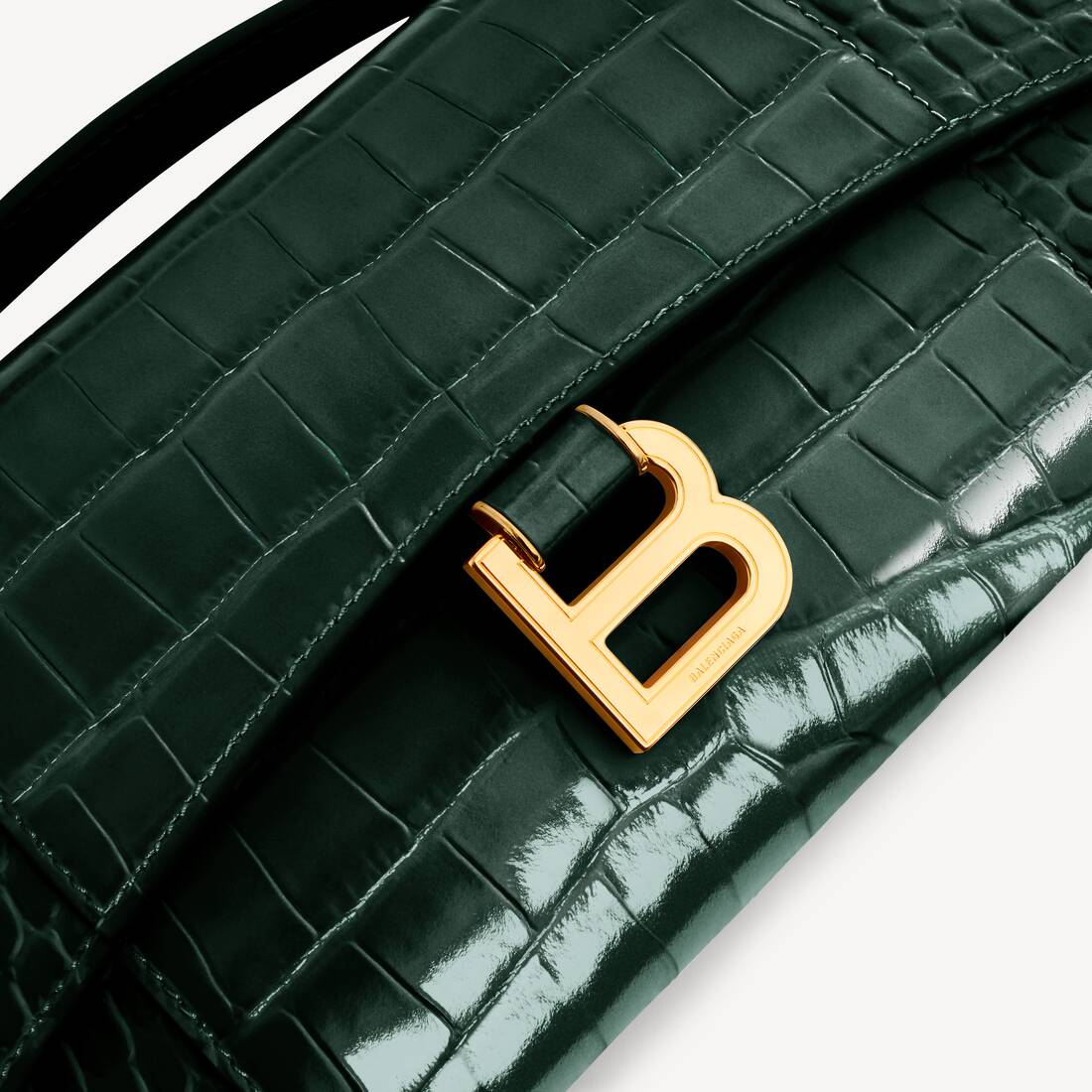 Women's Hourglass Pochette With Chain in Forest Green | Balenciaga Ireland EN - Image 6