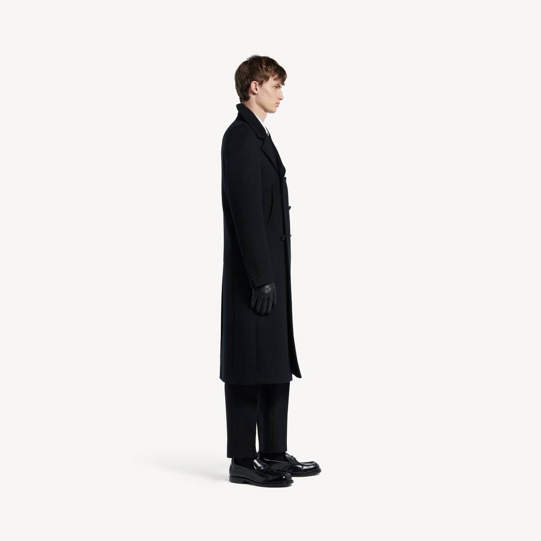 Cappotto Lungo Double Face da Uomo in Nero | Balenciaga Italia IT - Image 3