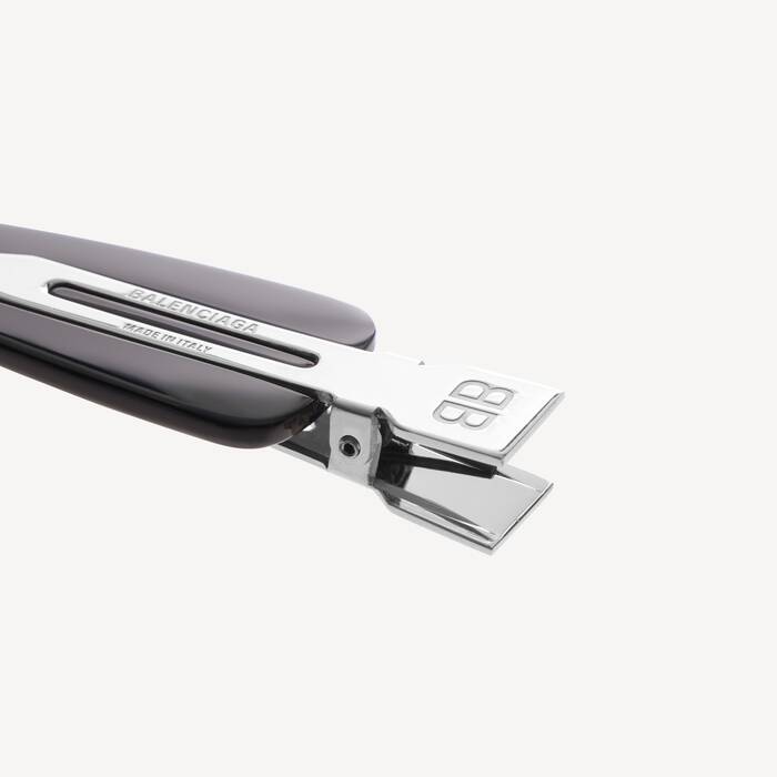 Set Di 2 Fermagli Salon Bb da Donna in Argento/nero - Donna | Balenciaga Italia IT - Image 3