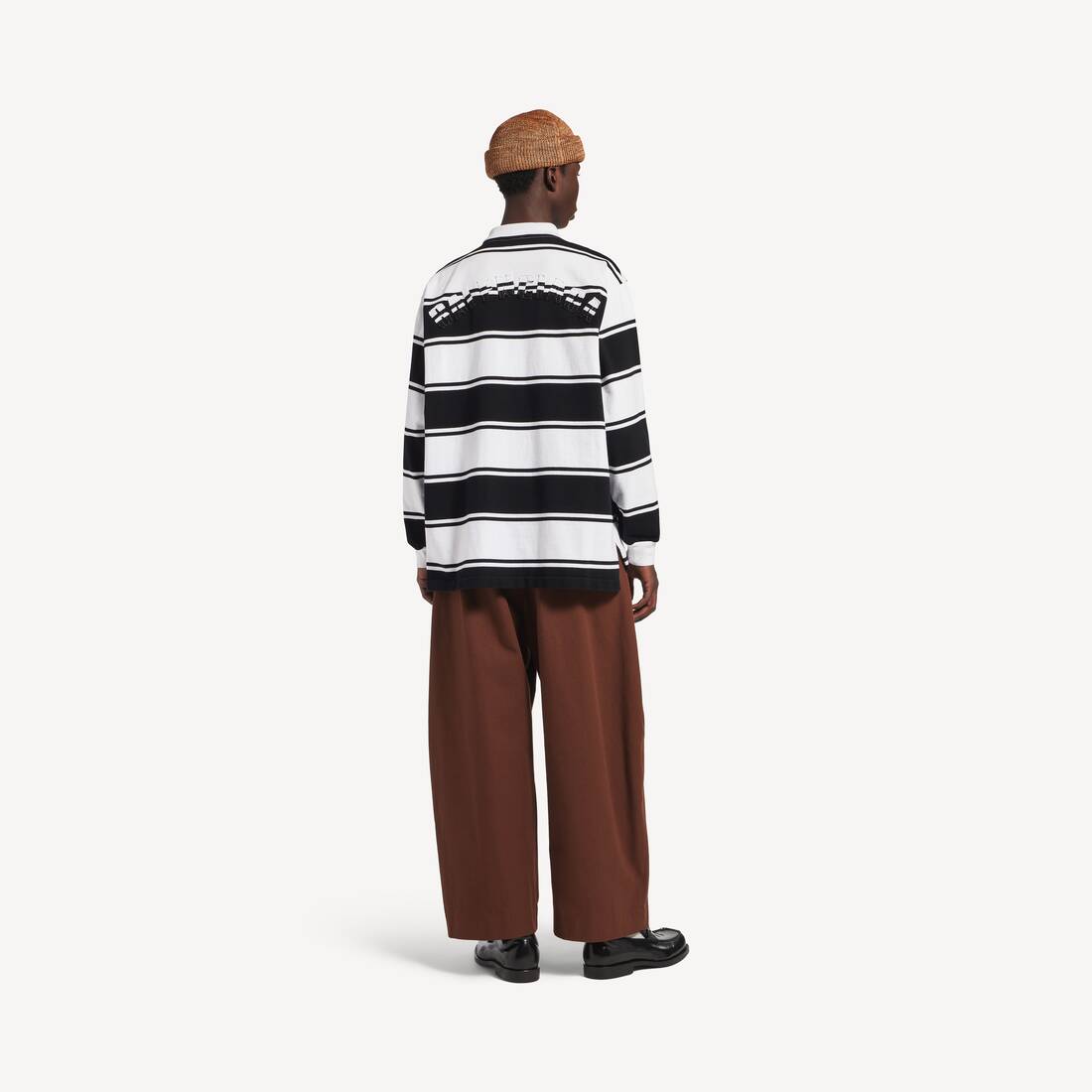 Men's Long Sleeve Polo in Black/white | Balenciaga United States EN - Image 4