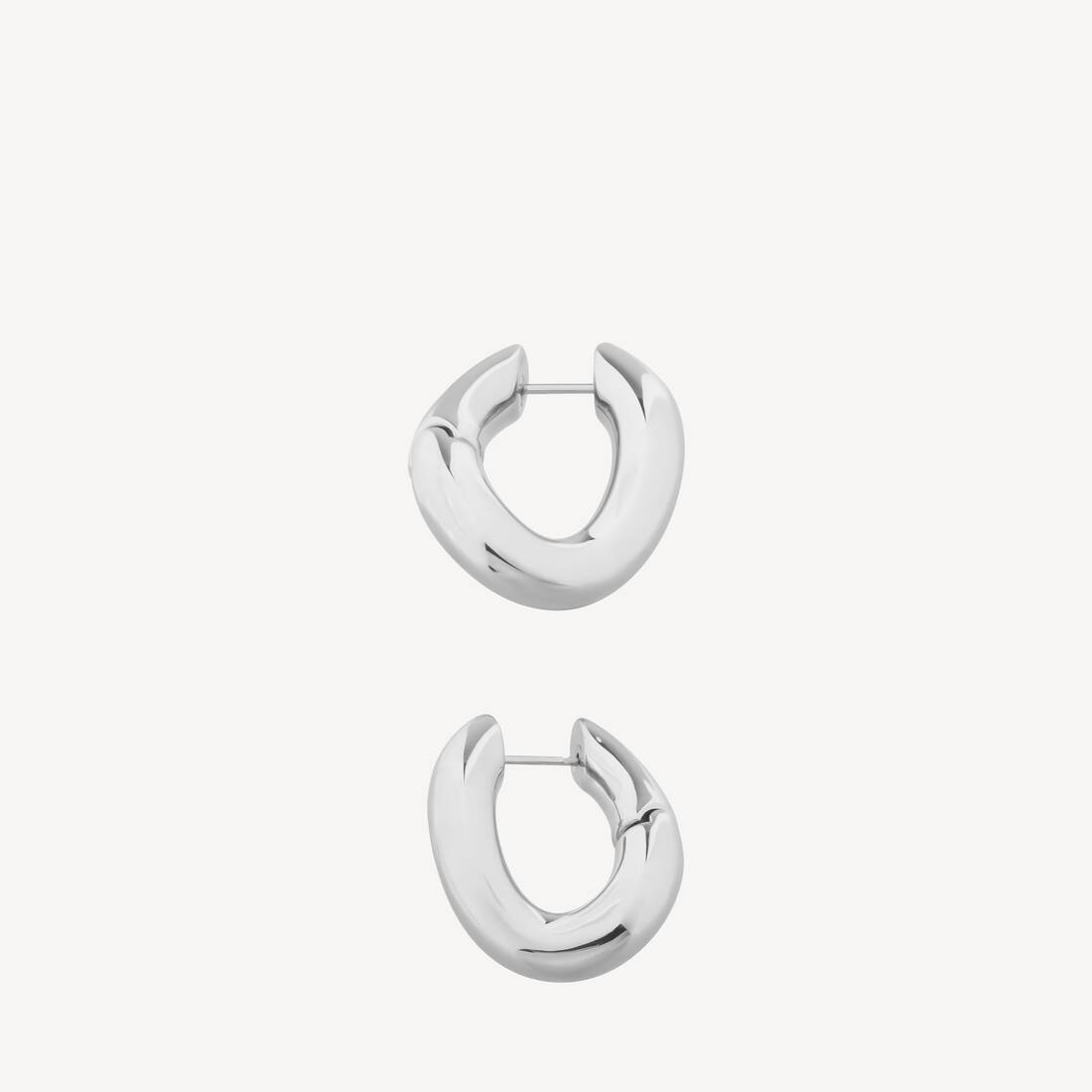 Women's Loop Earrings in Silver | Balenciaga United Kingdom EN - Image 2