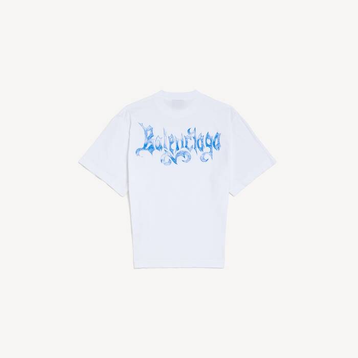 Women's Sketchy Short Sleeve Top in White - Women | Balenciaga Netherlands EN - Image 2