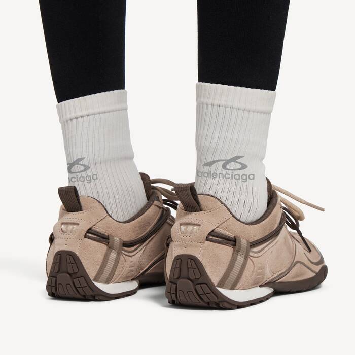 Women's Radar Velvety Sneaker in Beige/brown - Women | Balenciaga Bulgaria EN - Image 3