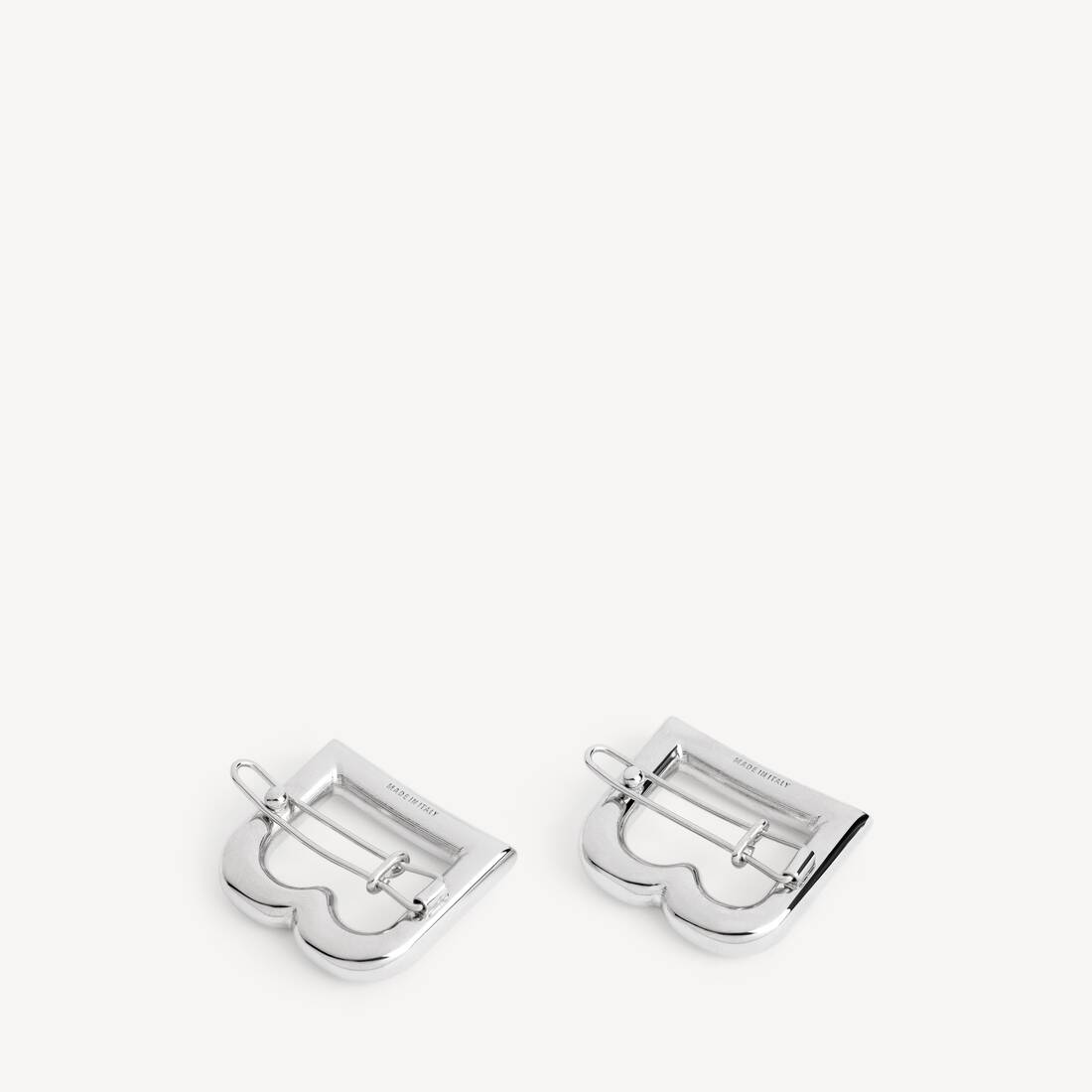 Women's B Hairclips in Shiny Silver | Balenciaga Netherlands EN - Image 2