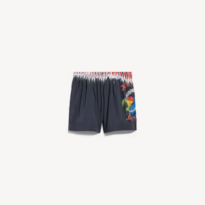 Men's Extreme Tie Dye Swim Shorts in Black - Men | Balenciaga Canada EN - Image 1