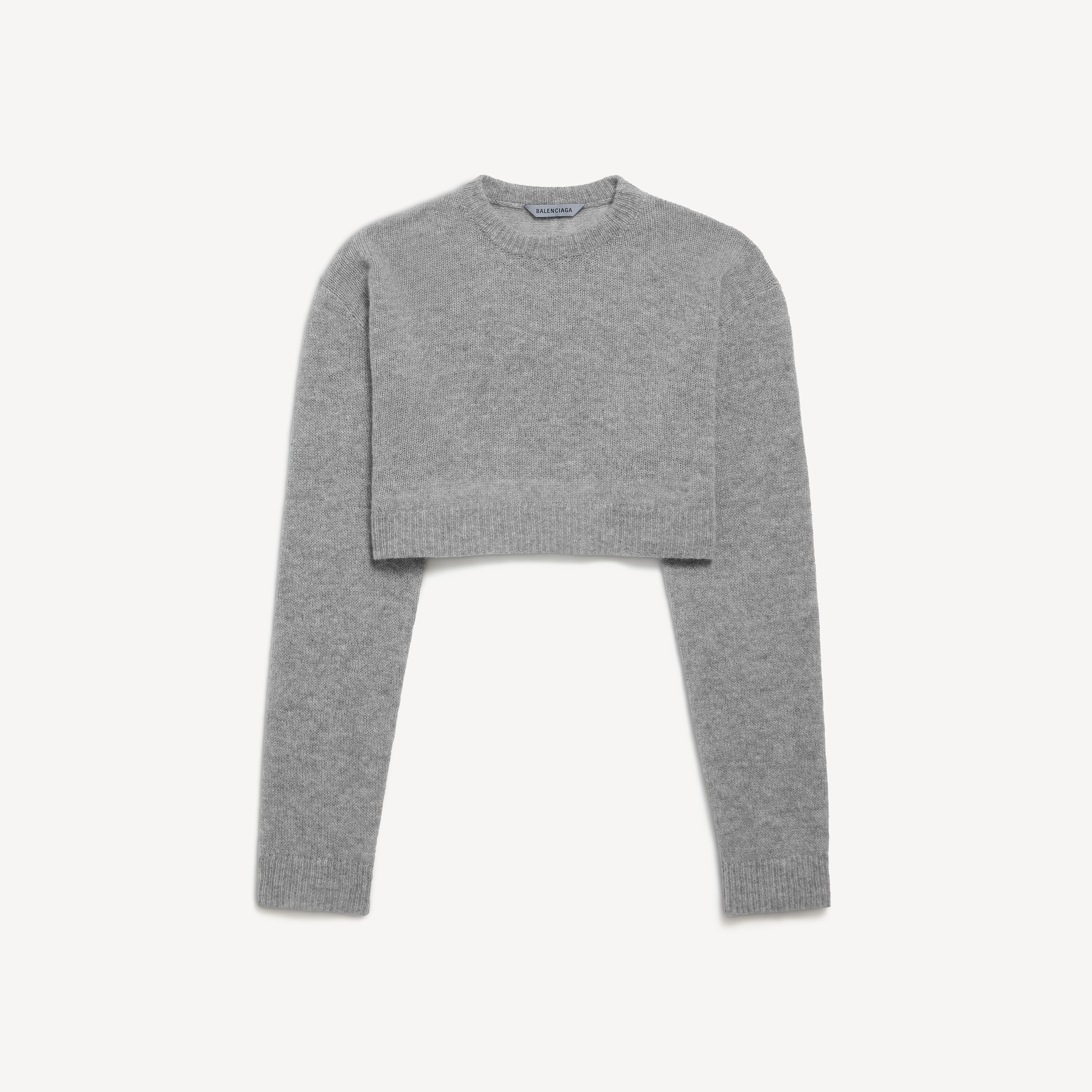 Women's Cropped Crewneck in Heather Grey