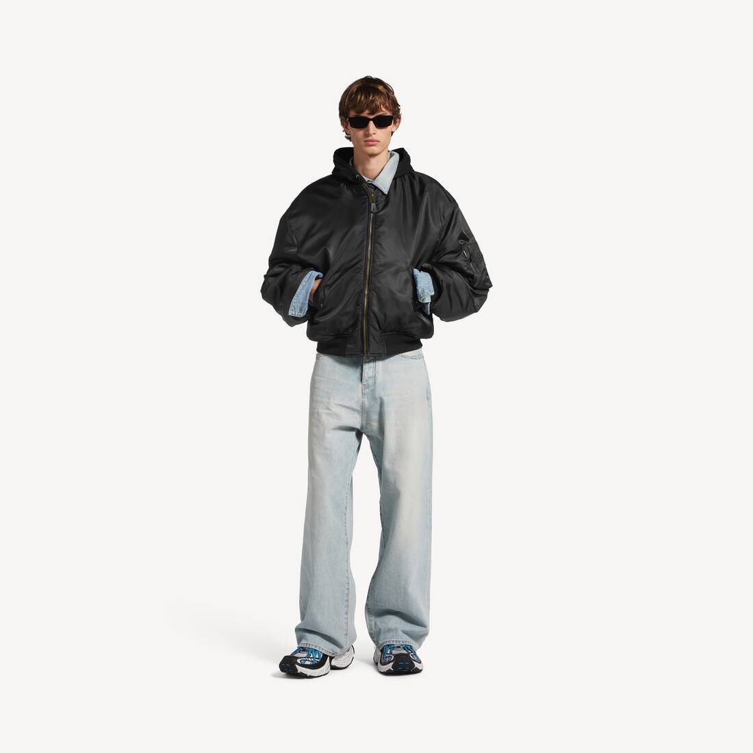 Bomber &Agrave; Capuche pour Homme en Noir | Balenciaga Belgique FR - Image 2