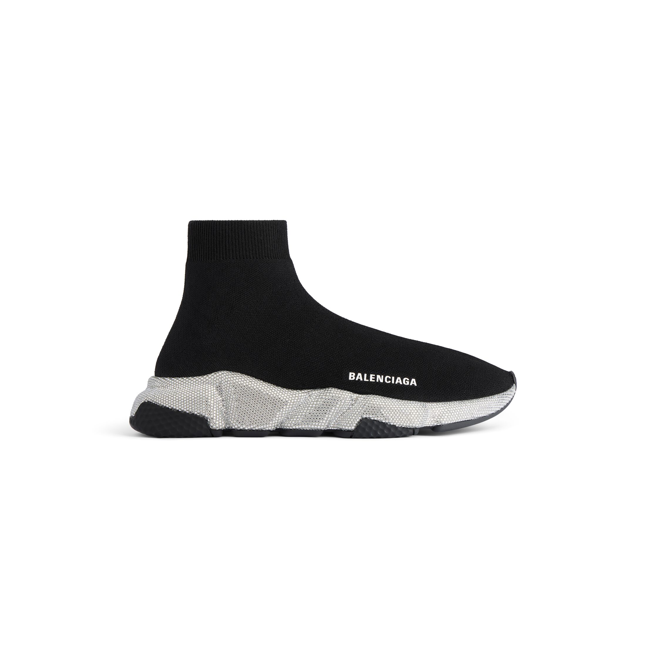 speed recycled knit sneaker with rhinestones