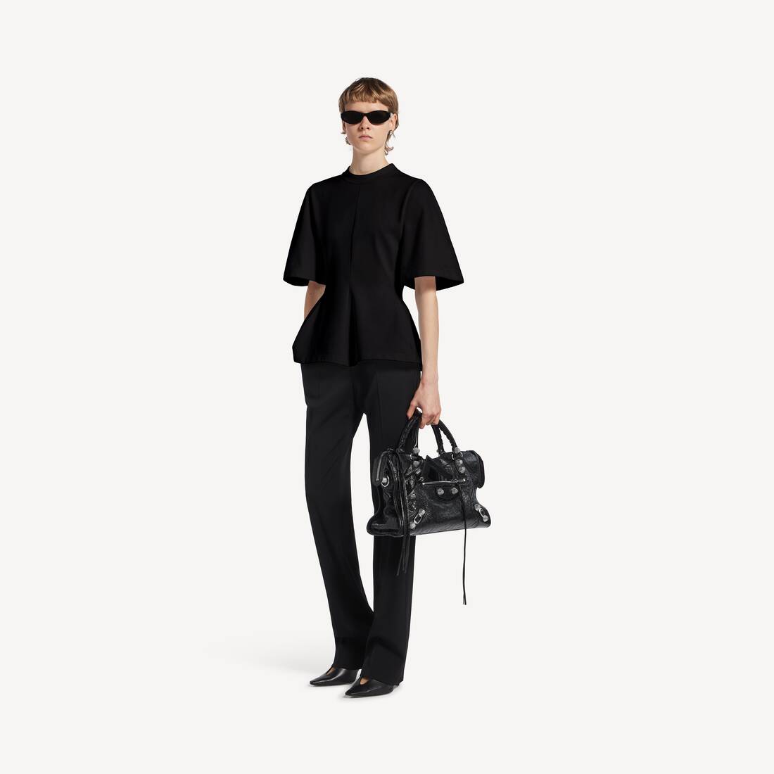 Camiseta Moldeada para Mujer en Negro | Balenciaga M&eacute;xico ES - Image 2