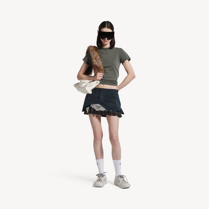 Women's Loop Sports Icon Fitted T-shirt in Grey - Women | Balenciaga Canada EN - Image 3
