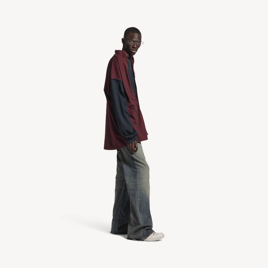 Men's Patched Shirt in Red/black | Balenciaga Canada EN - Image 3