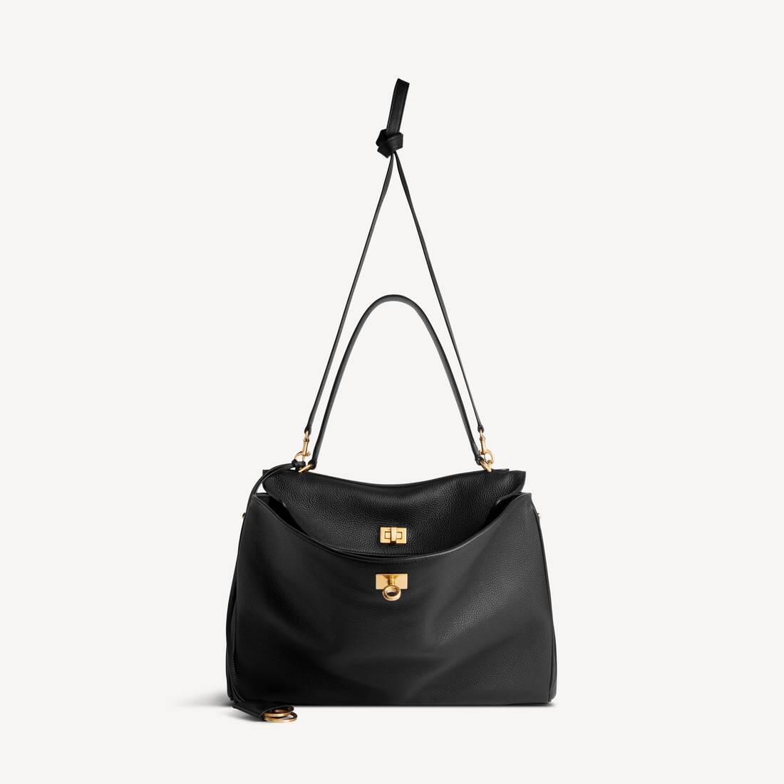 Women's Rodeo Handbag Medium Grained Calfskin in Black | Balenciaga Greece EN - Image 4