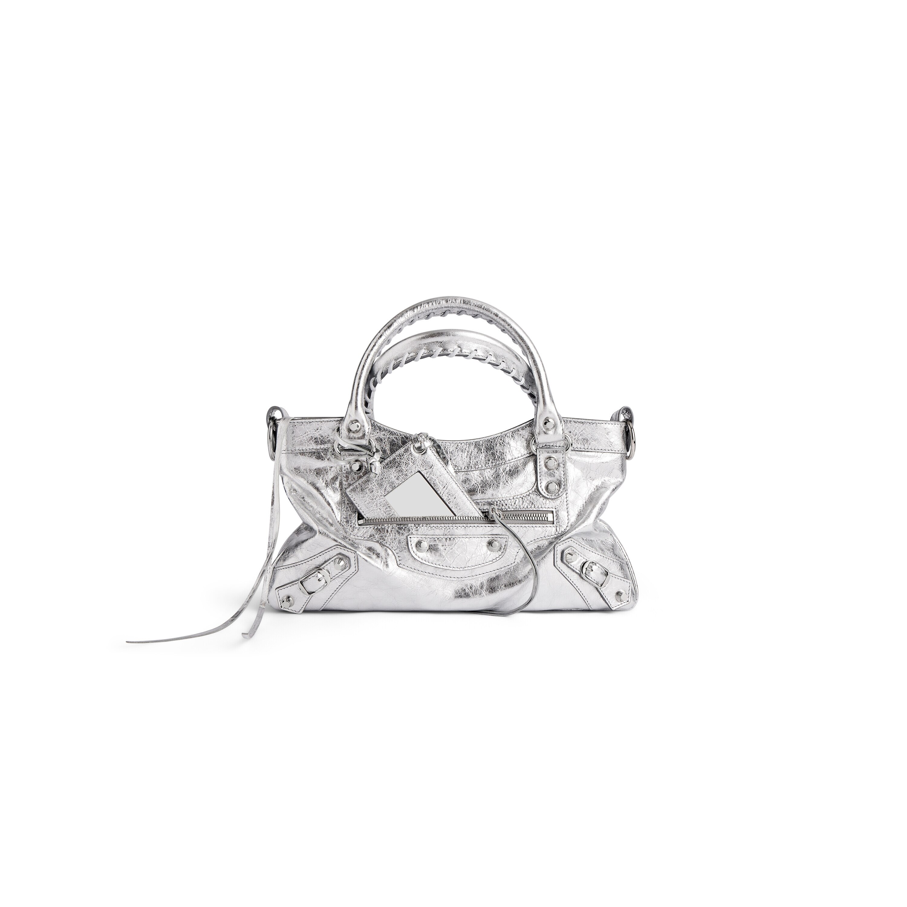 BALENCIAGA ショルダーバッグ シルバー バレンシアガ/ショルダーバッグ/ショッピング フォン ホルダー