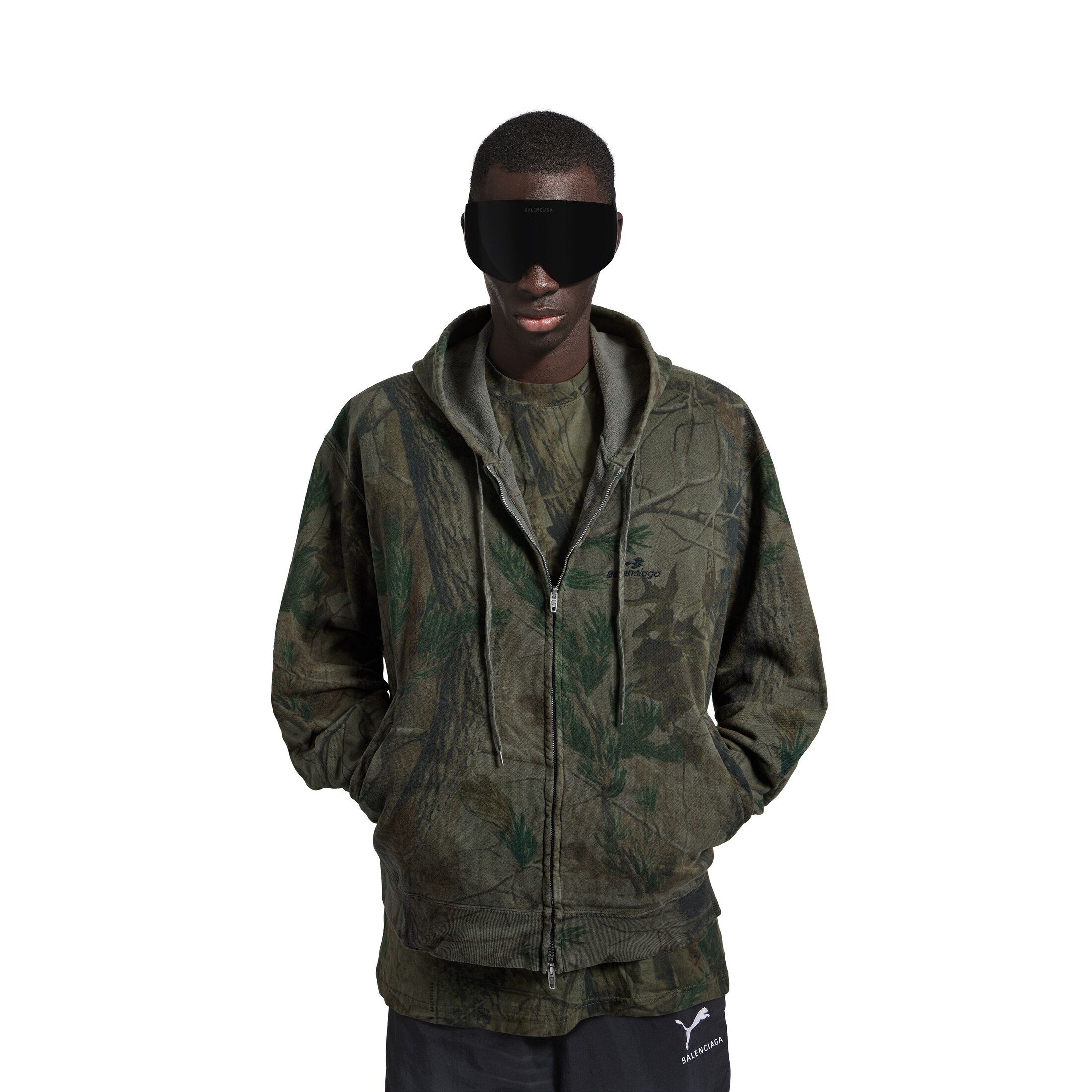 diamond b oversized zip-up hoodie