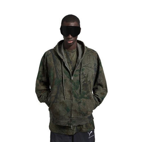 diamond b oversized zip-up hoodie