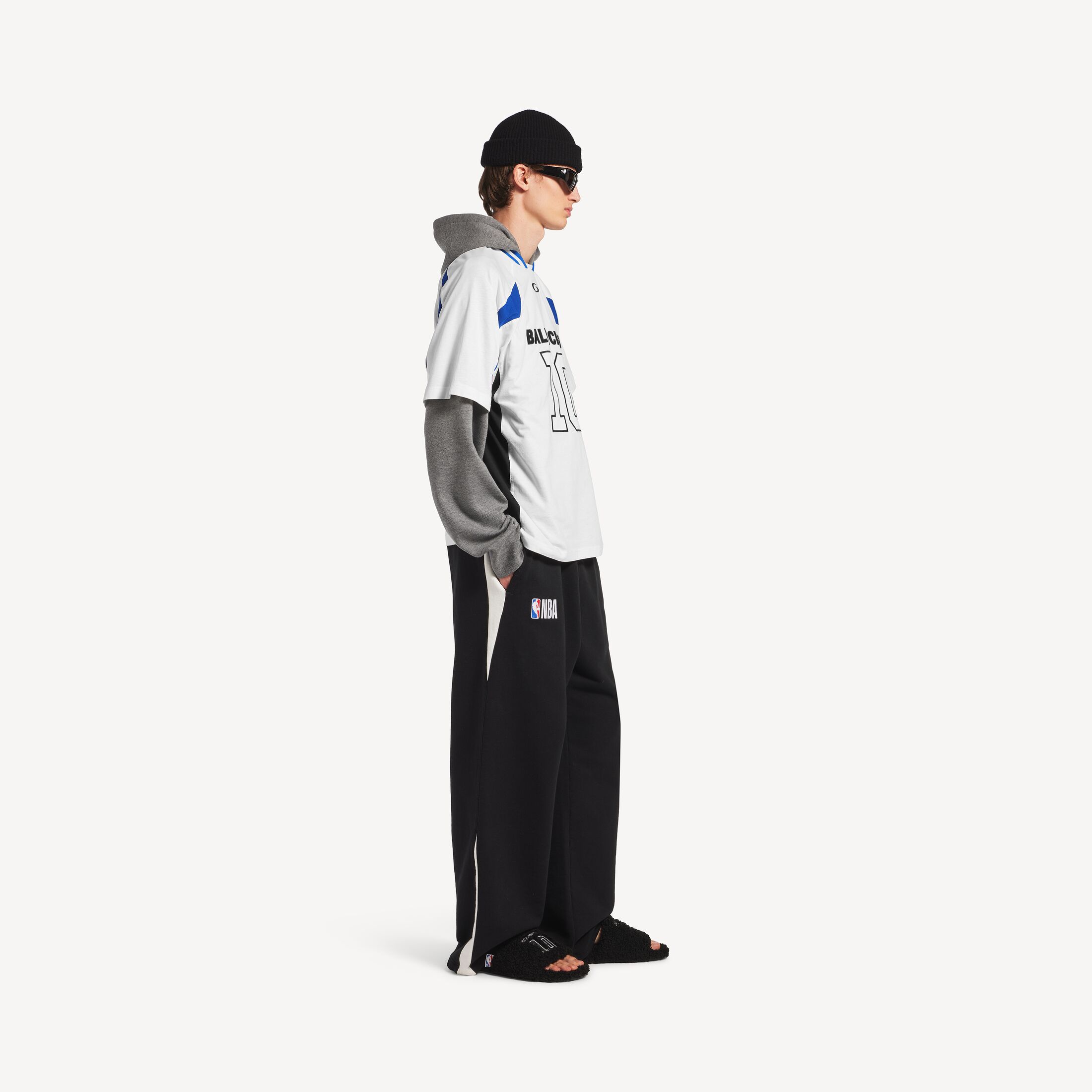발렌시아가 남성 발렌시아가 | NBA 컬래버레이션 오버사이즈 티셔츠 (화이트/멀티컬러) 863852TTVW28487