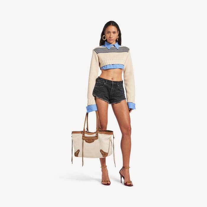 Bolso Tote De Playa Le City Mediano para Mujer en Beige/c&aacute;mel - Mujer | Balenciaga Espa&ntilde;a ES - Image 3