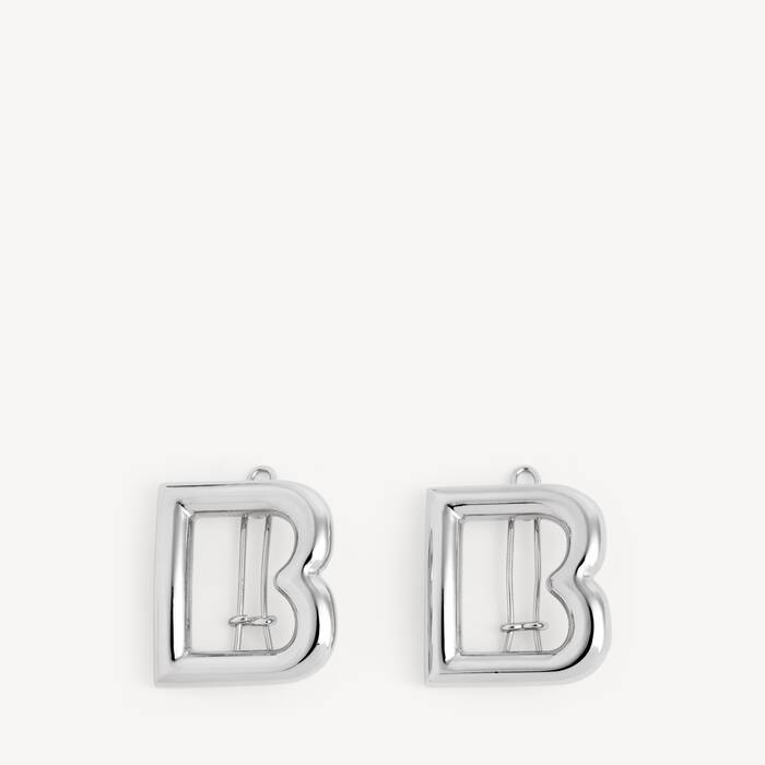 Barrettes B pour Femme en Argent&eacute; Brillant - Femme | Balenciaga Belgique FR - Image 1