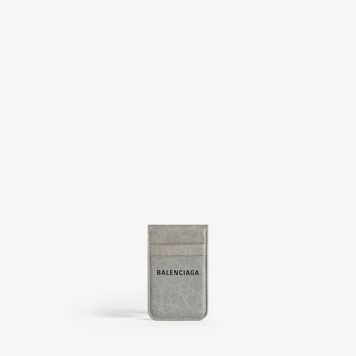 Porte-cartes Magn&eacute;tique Pour T&eacute;l&eacute;phone Avec Support Shopper pour Homme en Gris Balenciaga - Homme | Balenciaga France FR - Image 1