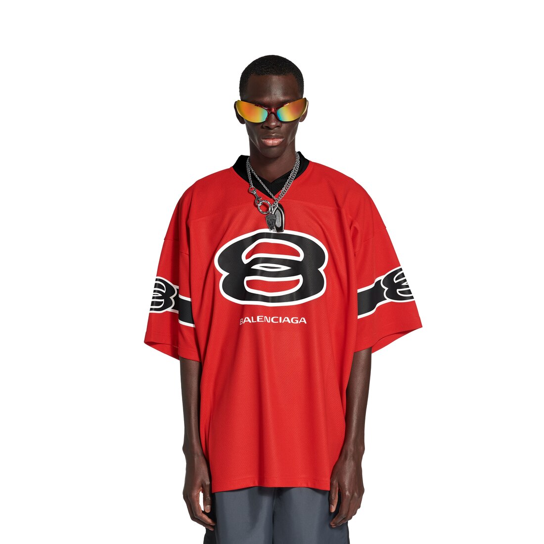 Men's American Football Top in Red | Balenciaga US