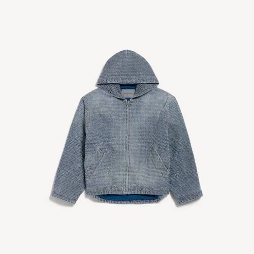 giacca con cappuccio denim stitch