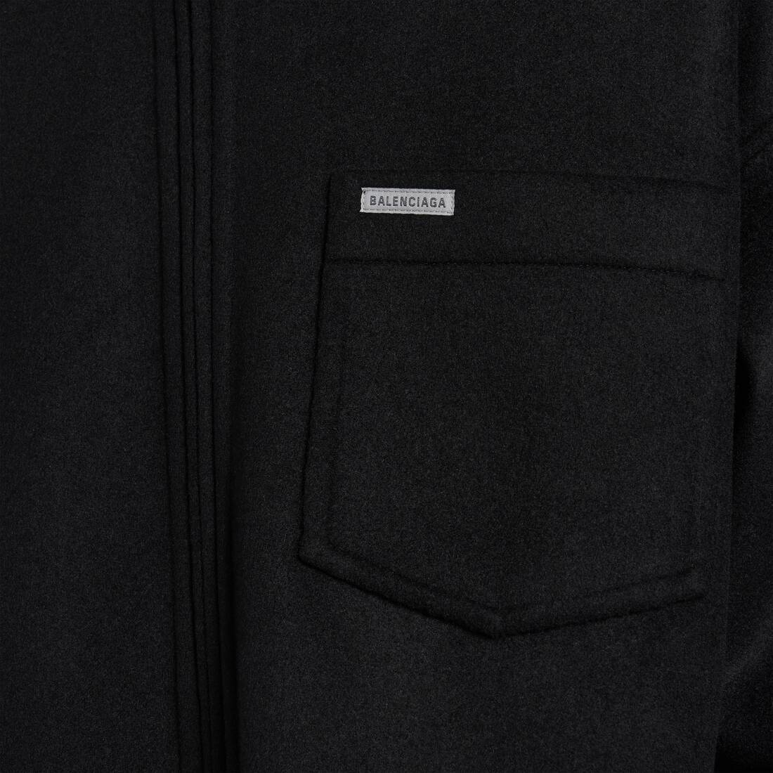 Men's Classic Collar Overshirt in Black | Balenciaga Zimbabwe EN - Image 6